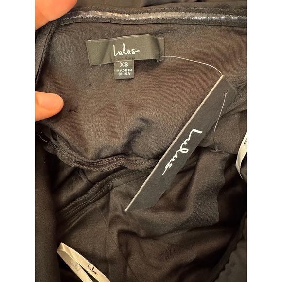 Lulus Black Strapless Tiered Ruffle Maxi Dress XS Evening Formal - Picture 8 of 12